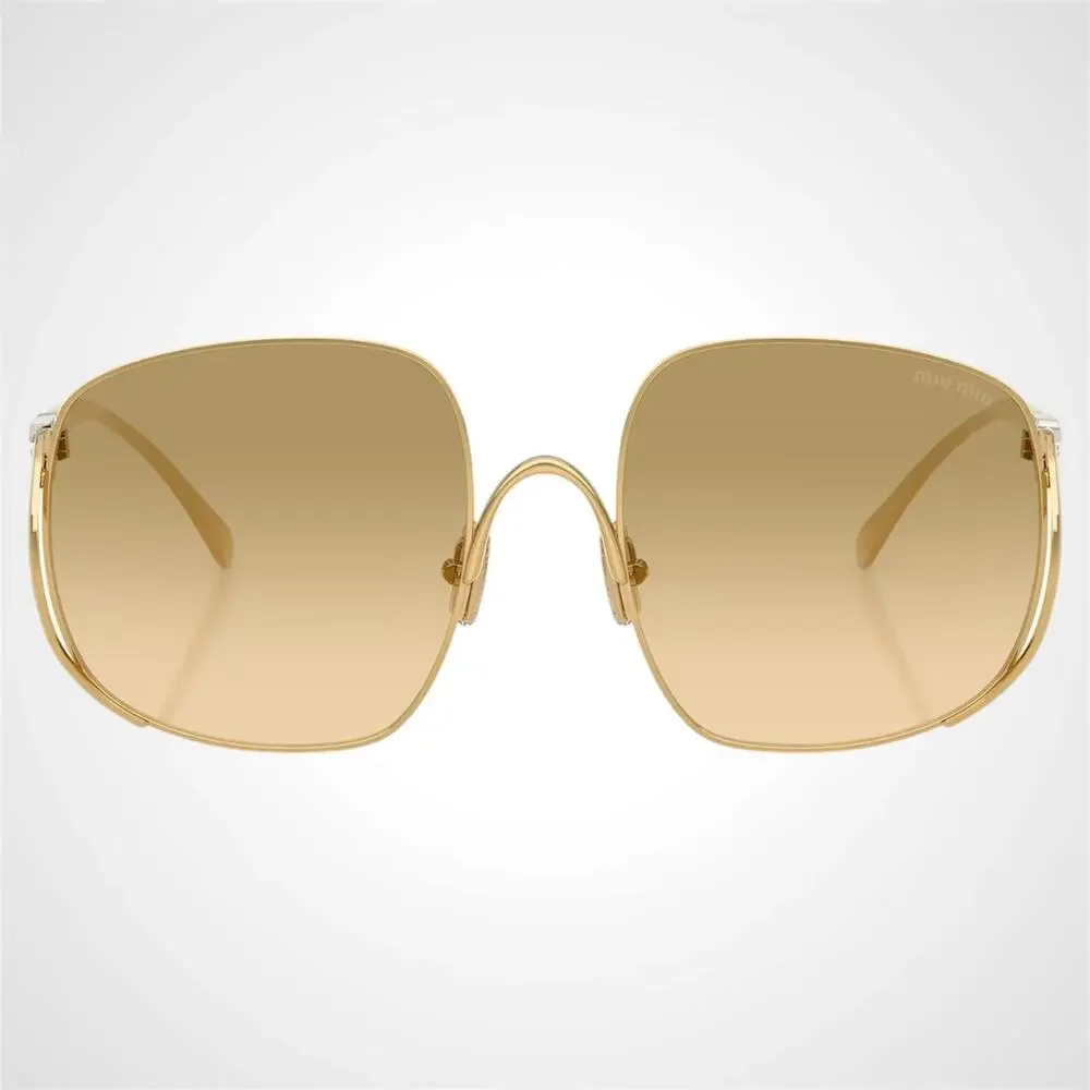 New MIU MIU Sunglasses Gold Metal Square Camomilla Gradient Lens